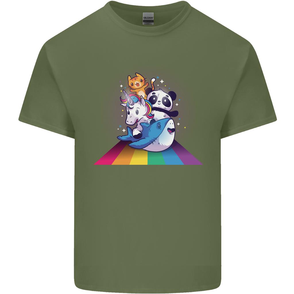 Mystical Panda Bear Unicorn Cat and Shark Unisexs Light Cotton TShirt