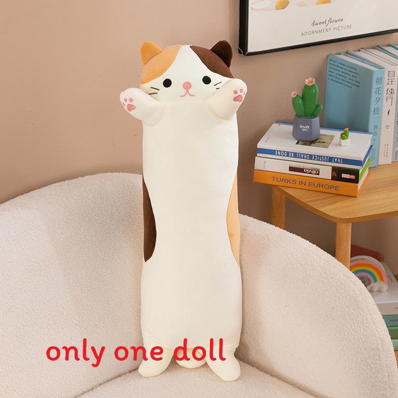 

Classic Plush Cat Pillow With Soft Long Hair For Cozy Sleep And Gift Idea Tri Color