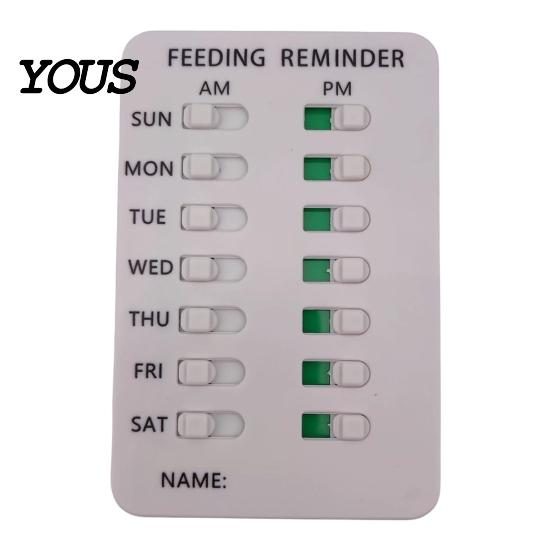 Refrigerator Medicine Tracker Feeding Reminder, Medication & Reading Board, Reusable Schedule Card with Green Family Organizer Slider