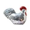 Ball Chicken Statue Figurine Disco Rooster Ornament Decoration Foam Glass Sparkling Appearance