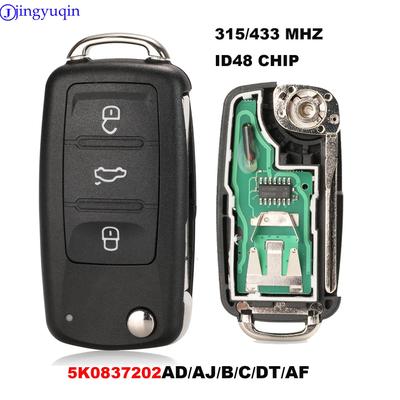 Jingyuqin 434MHZ s čipom ID48 Diaľkový kľúč pre VW Volkswagen GOLF PASSAT Tiguan Polo Jetta Beetle Hella 5K0837202AD/AJ/B/C/DT/AF