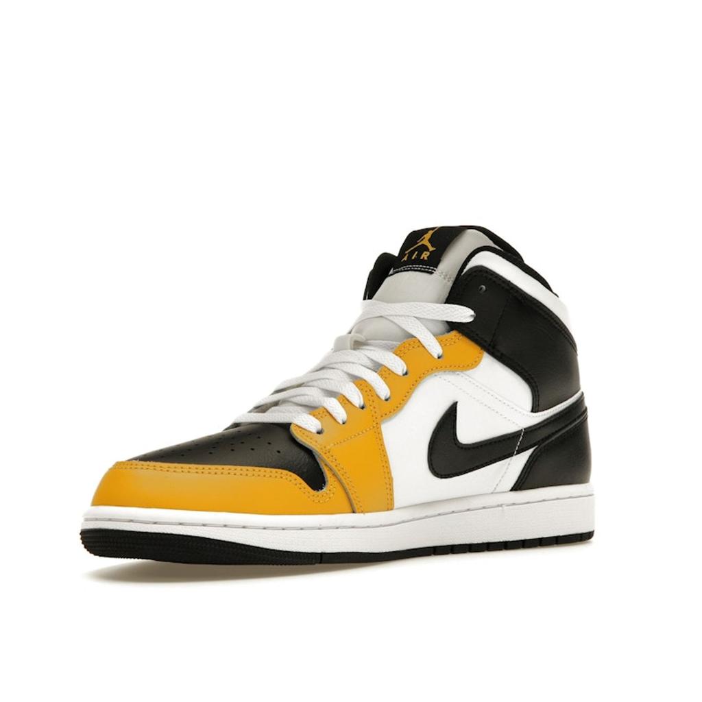 Air Jordan 1 Mid Yellow Ochre Herre Sneakers Svart Hvit DQ8426-701