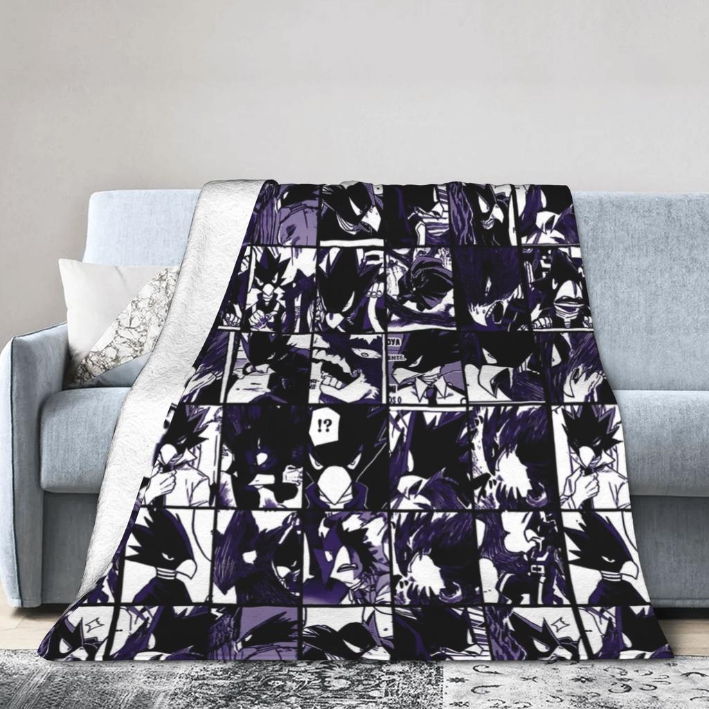 Uraraka Ochako Collage Knitted Blankets Academy Anime Manga Throw Blankets Summer Air Conditioning Ultra-Soft Warm Bedspreads