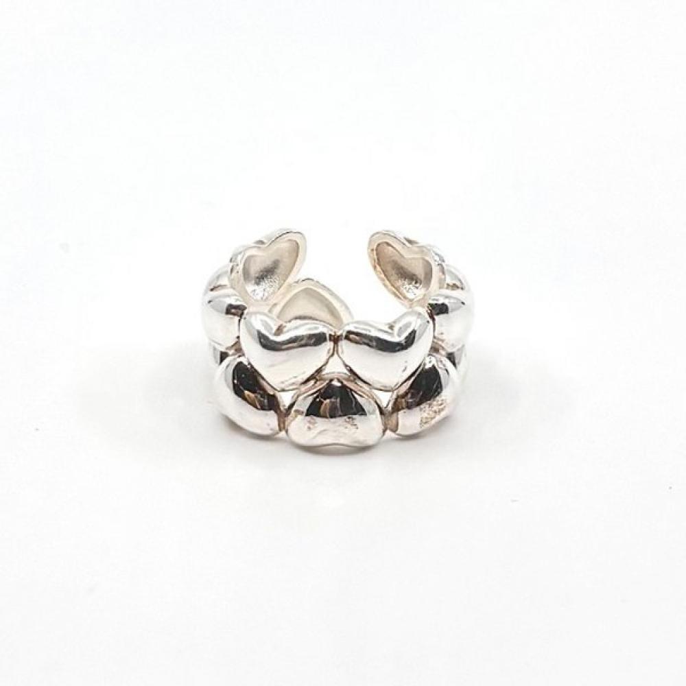 

Frau Maria 925 Silver Bold Heart Lovely Ring Hlr041 15