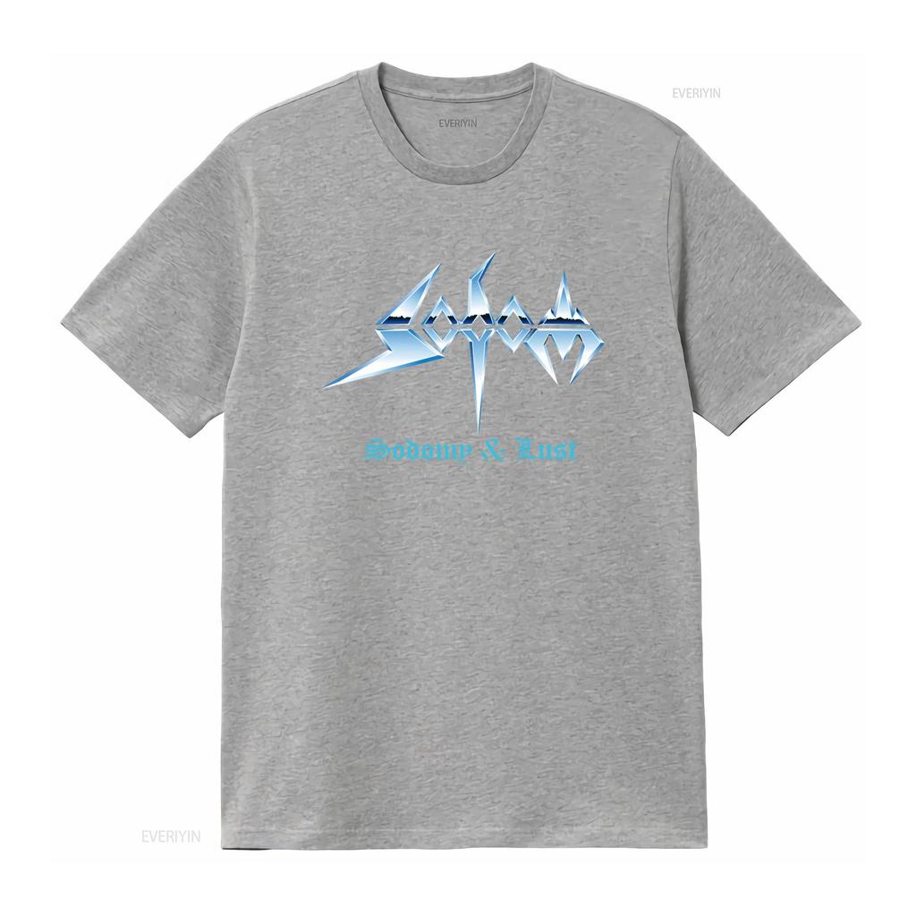Sodom Herren Sodomie und Lust T-Shirt Stilvoll Schwarz mit Kühnem Design Vintage Gewaschen Lässig Bequem Vielseitig Streetwear