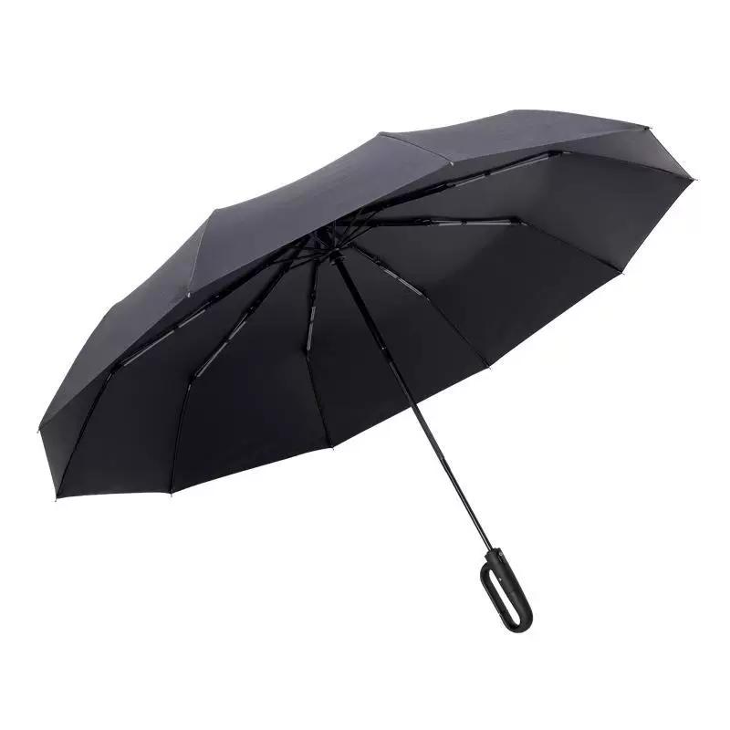 Automatic Ring Buckle Umbrella with Enlarged Hook, Foldable, Portable, Reinforced, Dual-Use for Sun and Rain, Unisex, Sun Protection