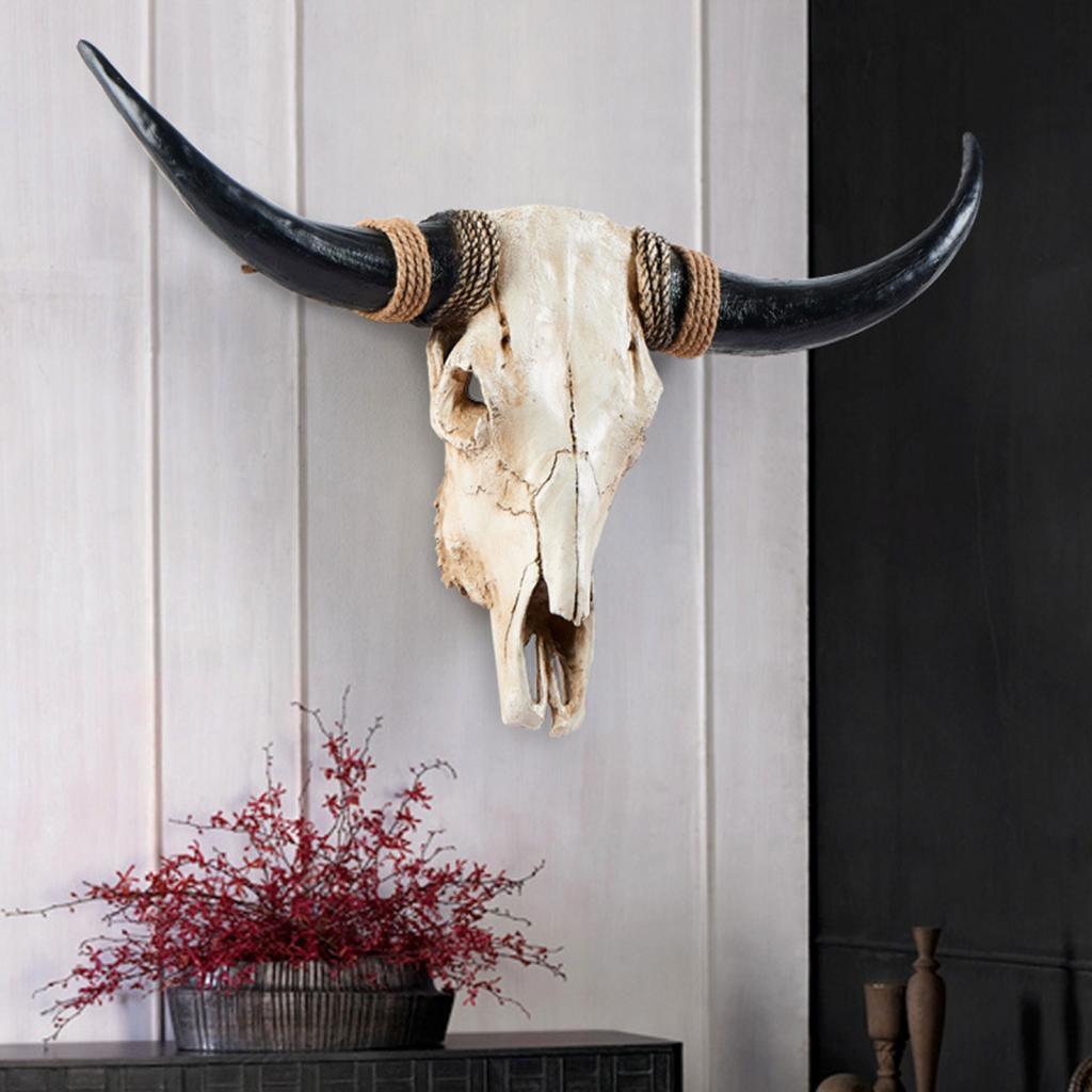 Animal Head Wall Art: Faux Cow Sculpture for Living Room