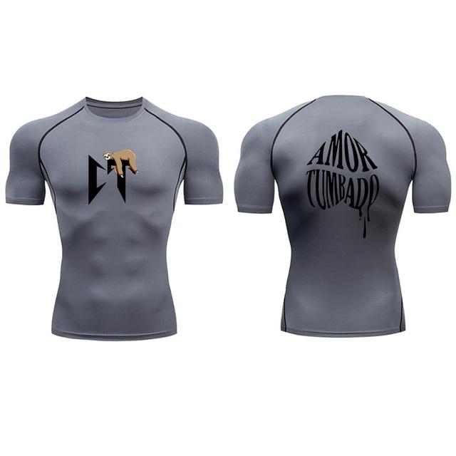 Maglietta a compressione da uomo a maniche corte T-shirt casual ad asciugatura rapida traspirante Top fitness T-shirt sportiva estiva da uomo