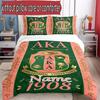3pcs Duvet Cover Set (1*Duvet Cover + 2*Pillowcase, Without Core), Custom Name Alpha Kappa Alpha Pattern Bedding Set, Home Bedroom Decor Gift