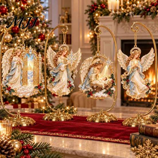 Seasonal Home Ornament Acrylic Christmas Tree Pendant, Decorative Hanging Ornament, Exquisite Winter Festival Gift Decorations for Garden Fireplace