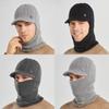 Knitted Hat Men Winter Warmth Earflap Cap With Neck Warmer For Casual Wear