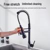 Handun Black Spring Pull-Out Kitchen Faucet