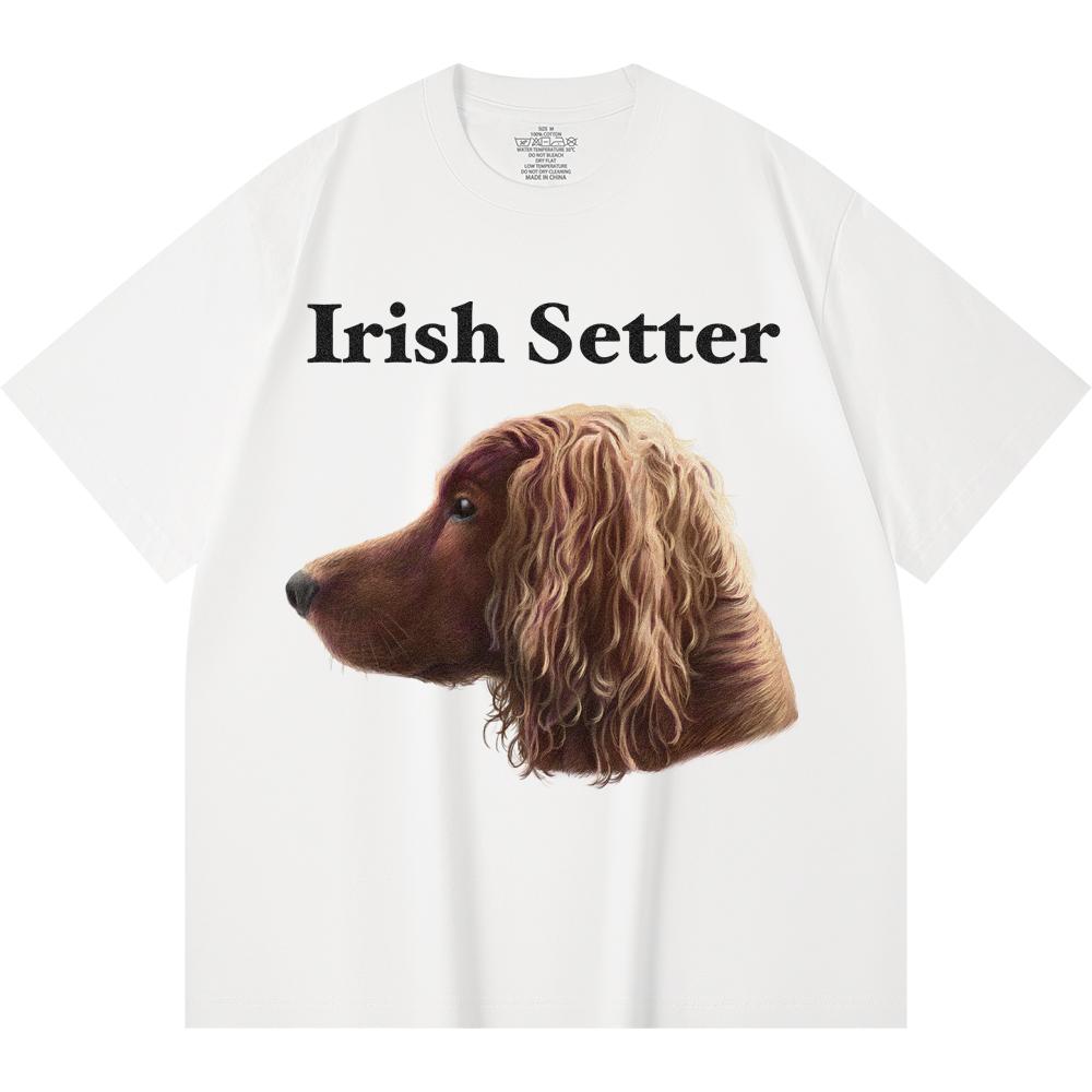 230GSM 100% Cotton T-Shirt Irish Setter Print Tees Funny Harajuku Style Combed Cotton Tshirt
