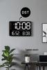 Multi-functional LED Wall Clock with Thermometer & Hygrometer - Large Display for Living Room