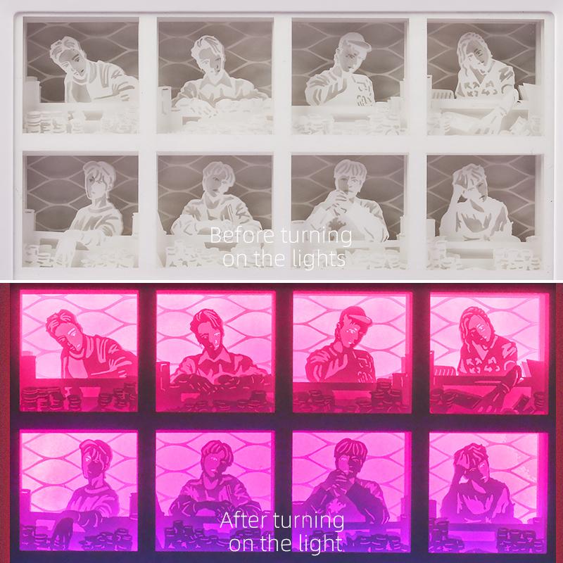 Korean Pop Idol Kpop Boys Night Light Peripheral Products Holiday Party Decoration Picture Frame Painting Birthday Gift