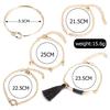 Fashion Circle Full Diamond V-Shaped Fringed Bell 5-Piece Set Bracelet Jewelry Women