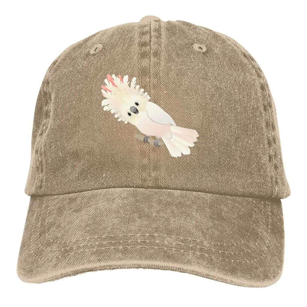 Pure Color Dad Hats Salmon Crested Cockatoo Women's Hat Sun Visor Baseball Caps Parrot Birds Pet Peaked Cap