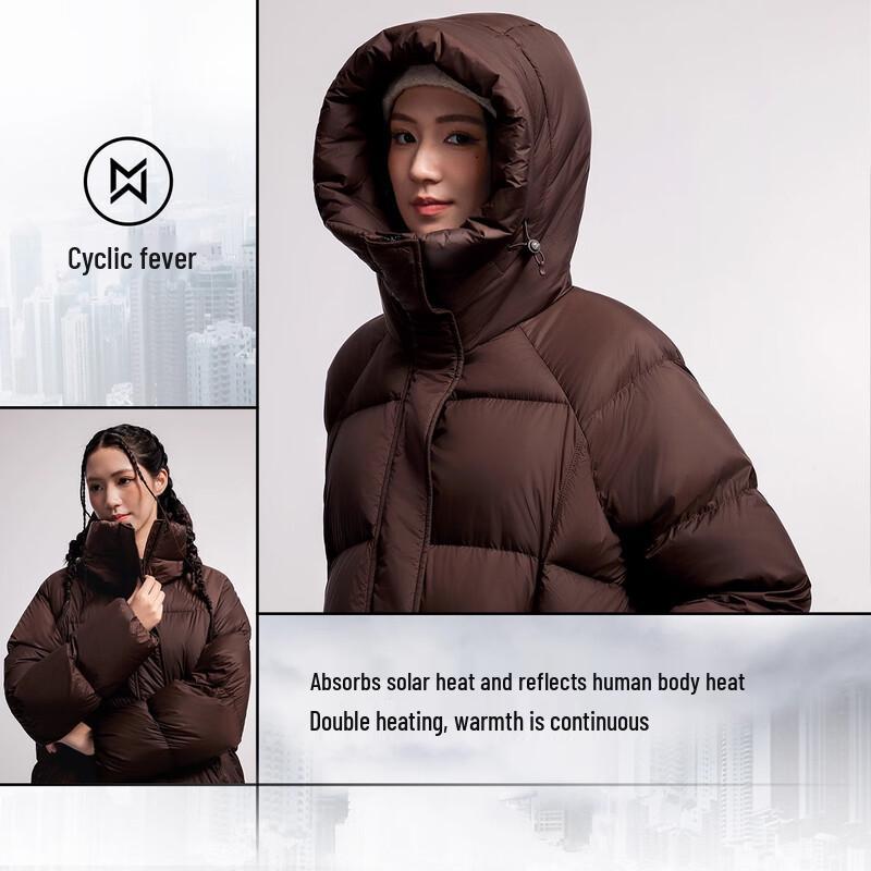 Camel Women's Mid-Length Puffer Down Jacket