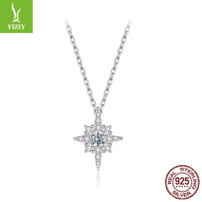 D Color Shining Moissanite Mango Necklace Cross-Border Personalized Versatile S925 Sterling Silver Star Necklace