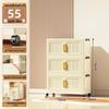 40-60cm Wide Transparent Foldable Double Door Floor Storage Cabinet with Multiple Layers