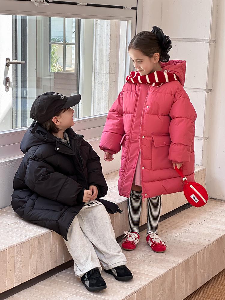 Kinder Winter 2025 Mittellanger Daunenmantel - Dicke, warme Baumwolljacke für Jungen und Mädchen
