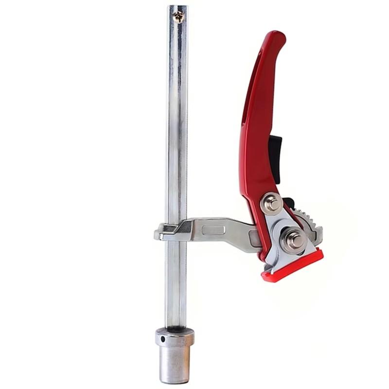 Ratchet Handle Woodworking Bench Clamp, Secure Desktop Hold-Down for 16-28mm Holes, Sturdy Quick-Release Tool