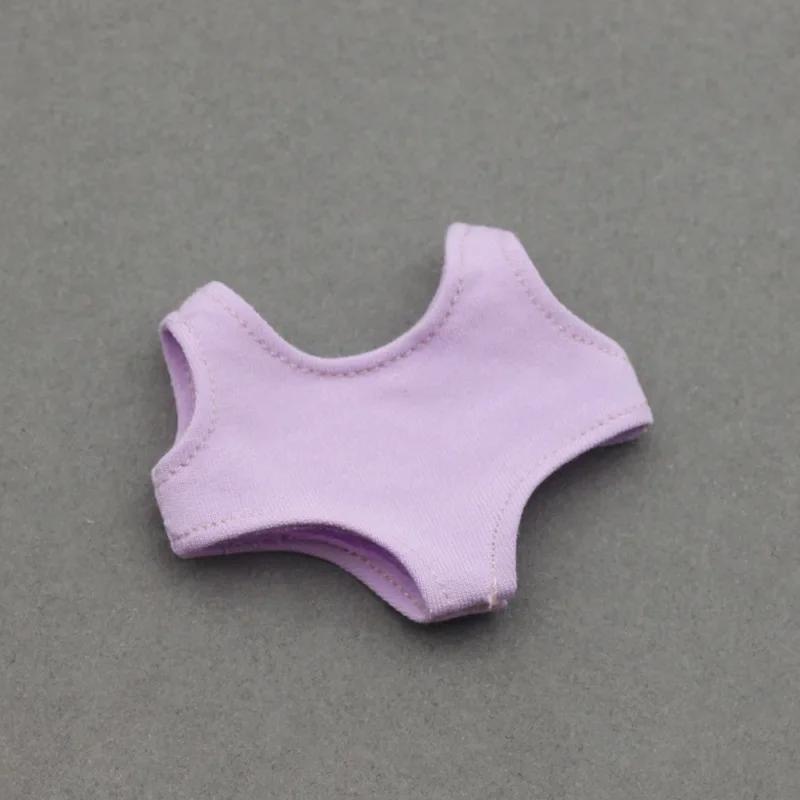 

Мини Одежда для Куклы Наряд Аксессуары для 15-17см Labubu Idol и 10см Хлопковой Куклы Однотонный Слитный Купальник Одежда Подарок no doll фиолетовый