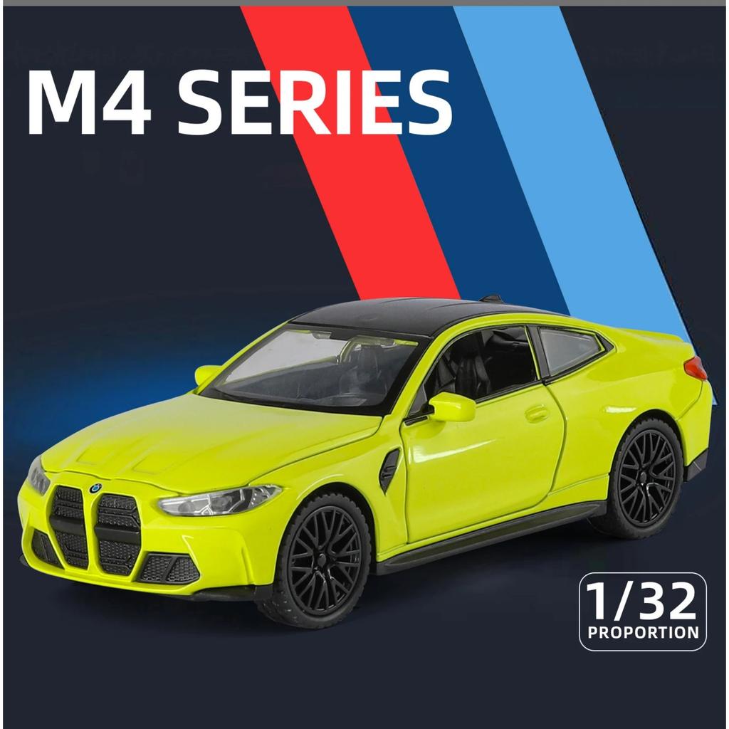 1/32 BMW M4 G82 Coupe Model Mașină Sport din Aliaj Vehicul Metalic Turnat sub Presiune Model Mașină Simulare Sunet și Lumină Colecție Jucărie pentru Copii Cadou