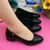  women cute sweet light weight spring slip on square heel shoes for soft spring & summer lady hotel work pumps ab745