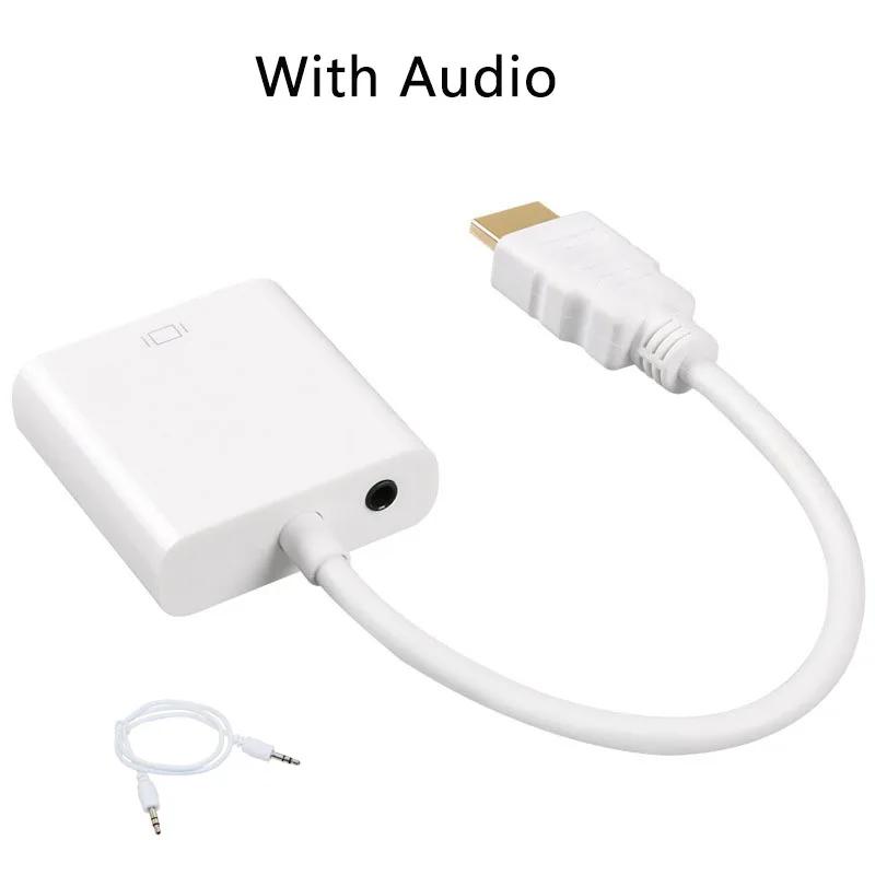 0.25MDigital To Analog Video Audio Converter Cable VGA Connector HDMI-compatibl To VGA Adapter for Xbox 360 PS4 PC Laptop TV Box