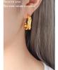 Simple Lightweight Non-fading Geometric Stud Earrings Plated with Real Gold, Fashionable Titanium Steel Jewelry for Women