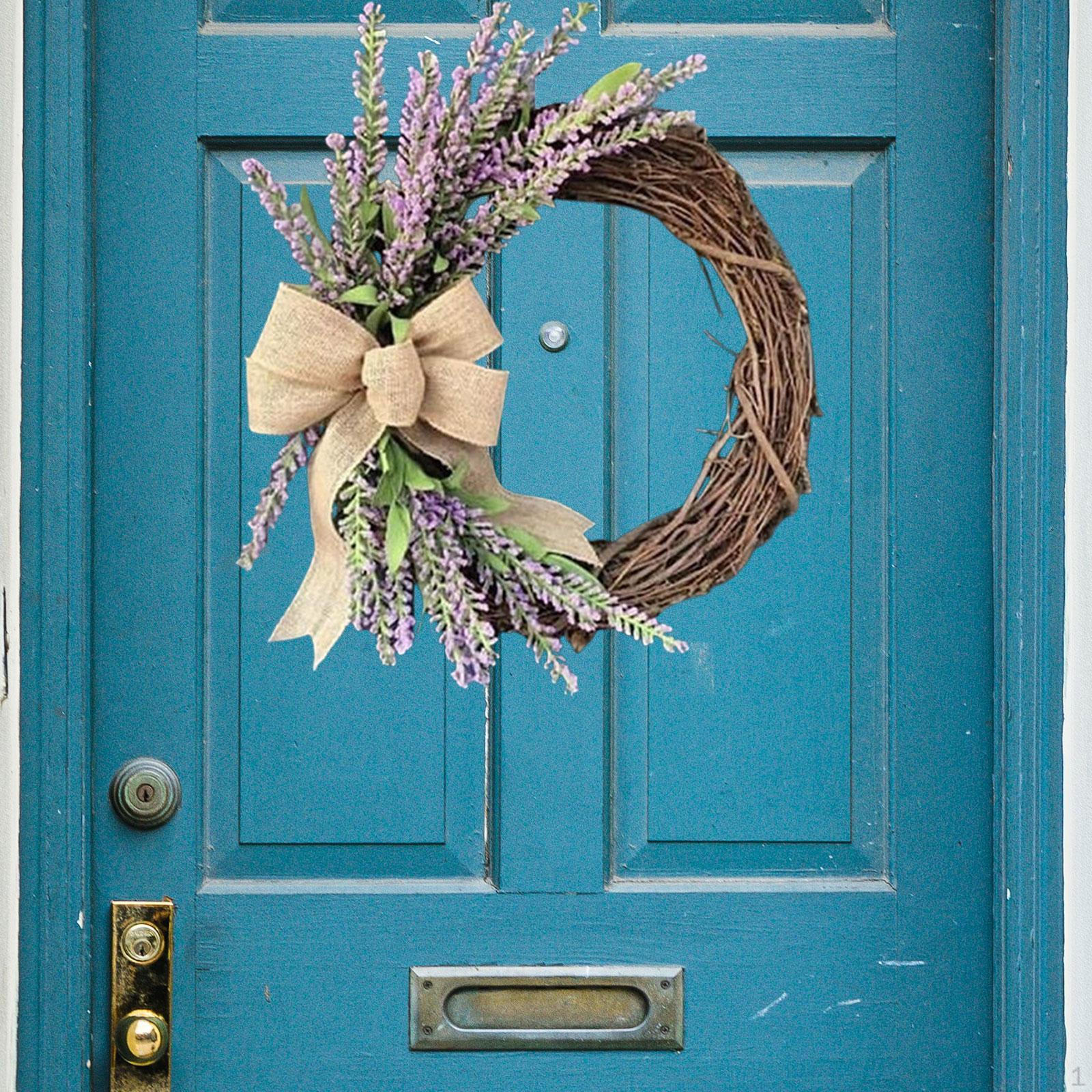 Easter Door Wreath Floral Hoop Hanging Artificial Decor Front Garland for Patio