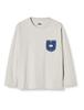 Lee Official Denim Pocket Long Sleeve Size 110 Kids' T-Shirt, LK0770-102, Gray,
