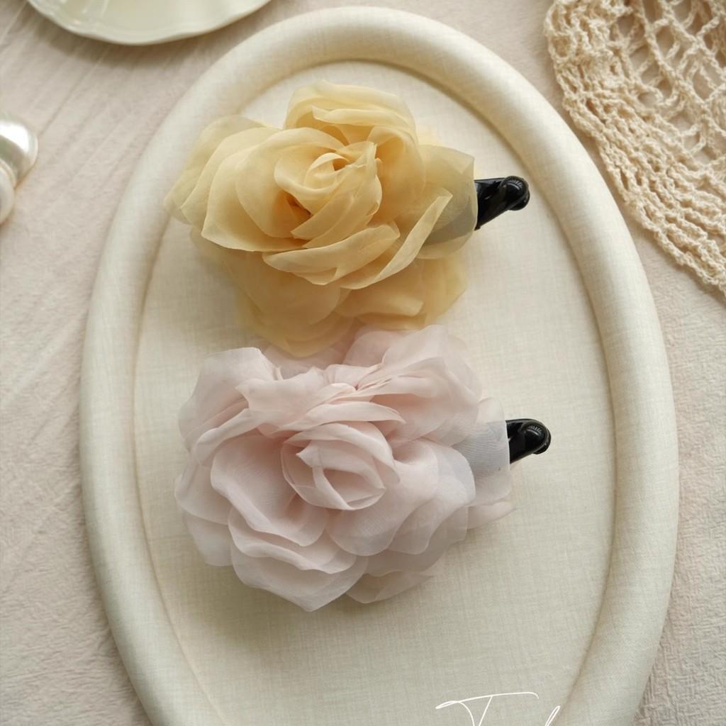 Luofu Flower Dream Hair Claw With Rose Design For Women Summer 2025