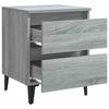 Nightstands with Metal Legs 2 pcs Grey Sonoma 40 x 35 x 50 cm