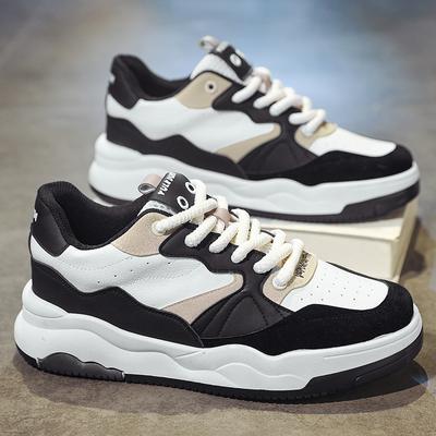 Skateboard Casual Sneaker Men's Autumn Sneakers Round Toe Fashion Leather Shoes Non-slip Shoes Soft and Comfortable