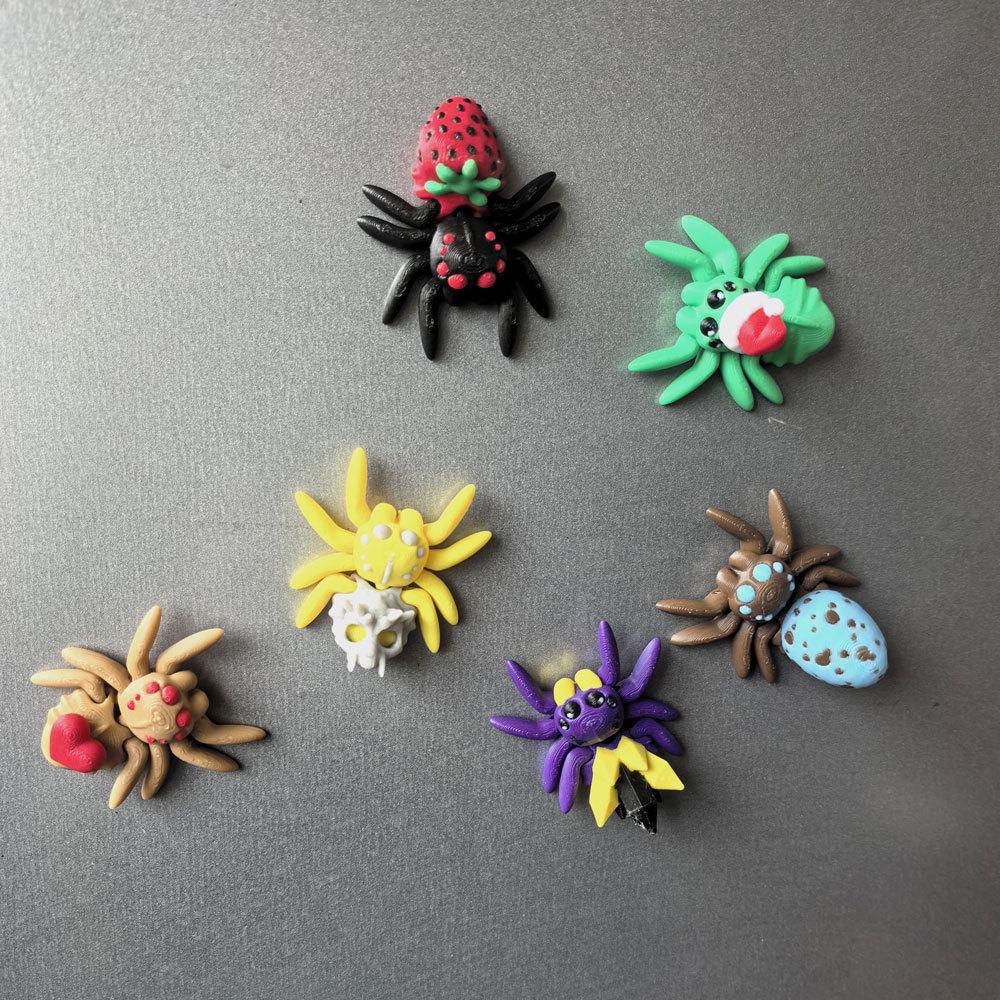 3D Stereo Magnetic Fridge Stickers - Spider & Frog Designs