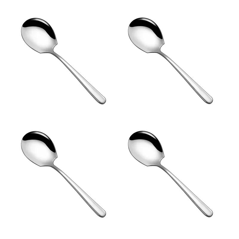1/4 Stück Löffel mit langem Griff, 304 Edelstahl, für Cafeteria, Mahlzeiten, Restaurant, Dinnerparty, Löffel, Küche, Reisgeschirr