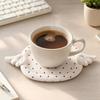 Thicken Cute Angel Wings Coasters Polka Dot Print Table Mat Insulated Coaster  Home Decoration