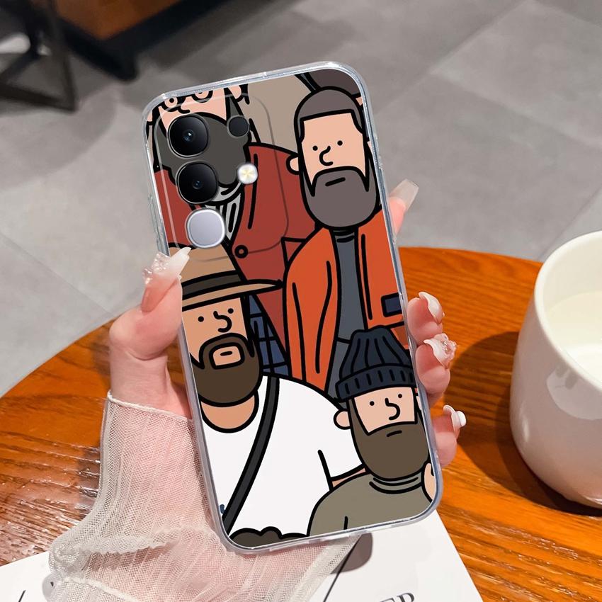 Dla Vivo Y29 Y29s Y28 Y27 Y22 Y21a Y21e Y20a Y20i Przezroczyste Etui na Telefon TPU Tajemniczy Orientalny Wzór Smoka Miękkie Silikonowe Antypoślizgowe Etui Dla Vivo Shell