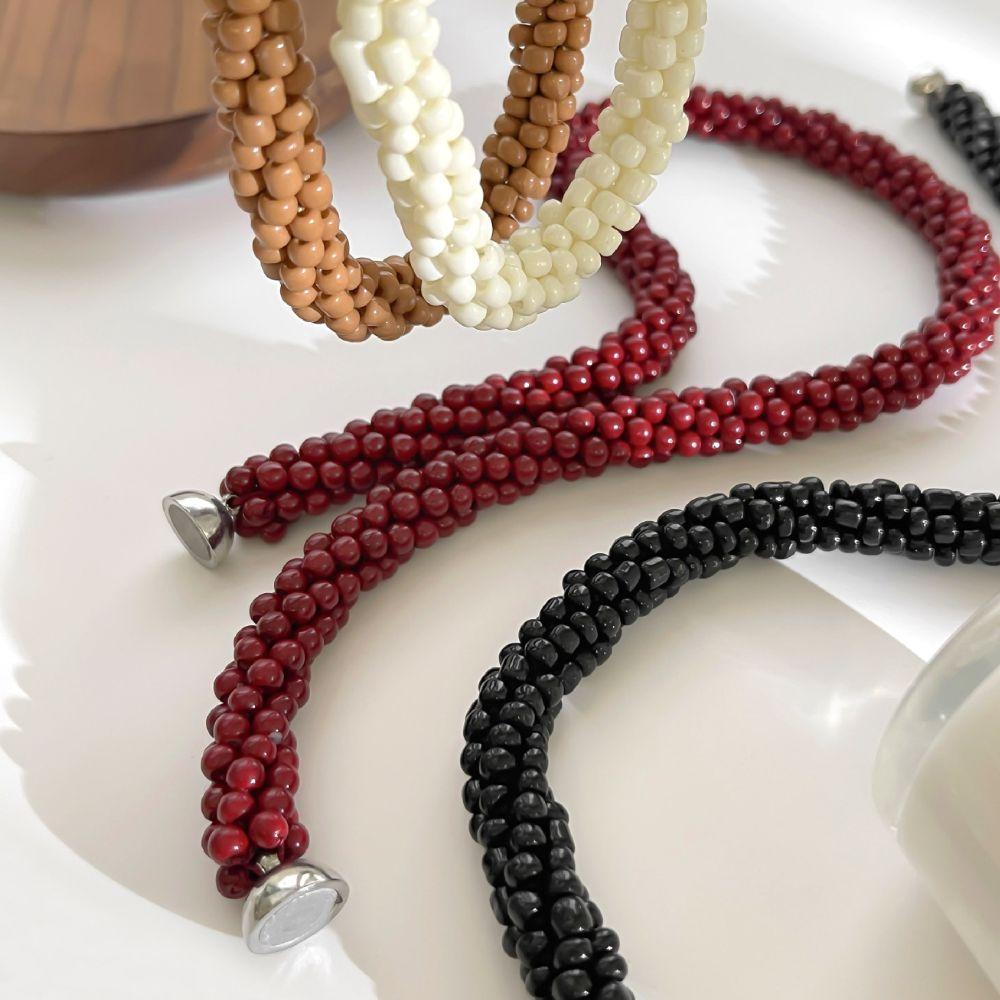 Multi-Layer Beads Women's Necklace Stainless Steel Magnetic Clasp Bohemian Necklace Party