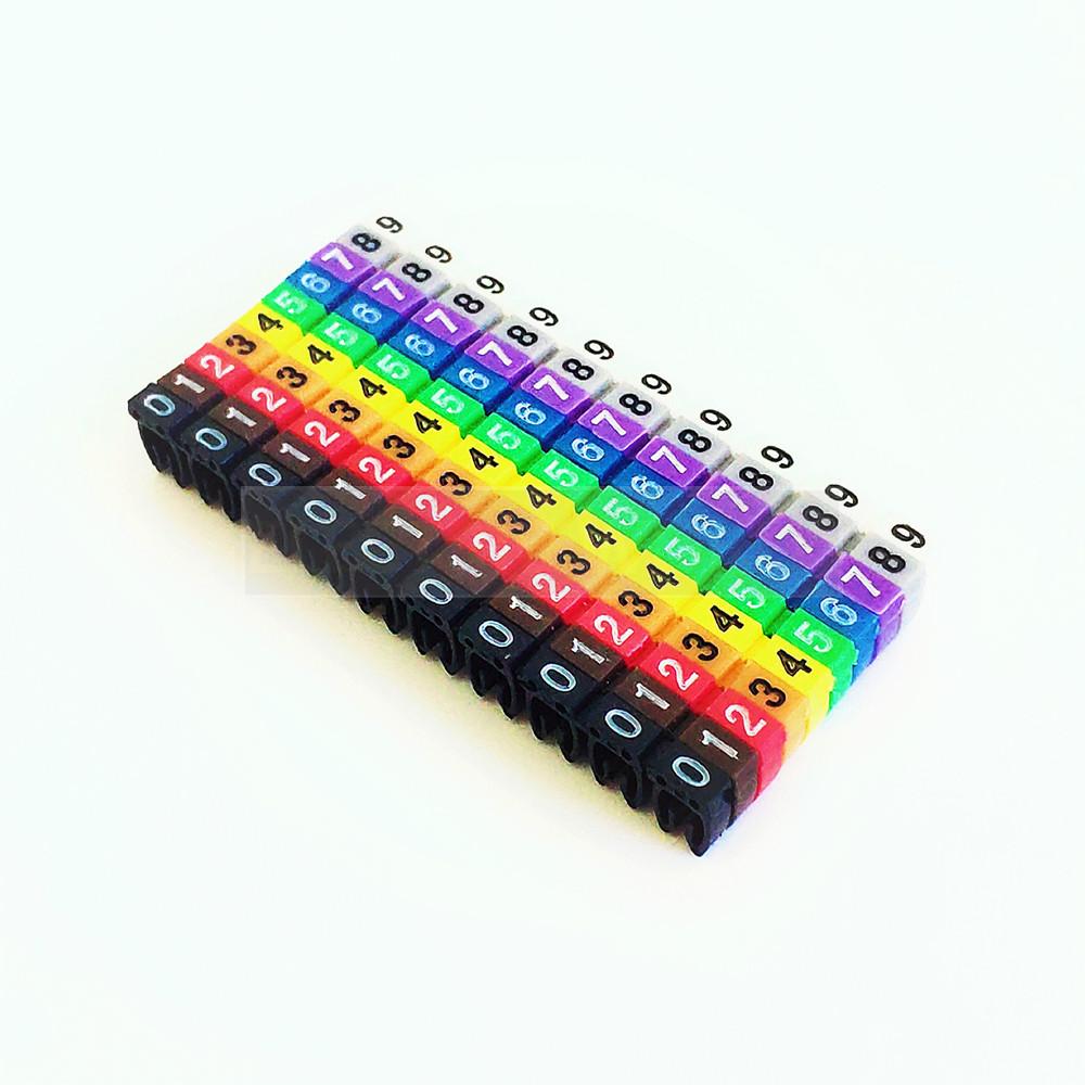 Plastic cable marker label EC-0 Wire Marker Number 0 to 9 Cable Size1.5 sqmm Colored PVC cable markers insulation marker