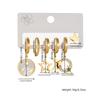 Women Titanium Steel Star Moon Smile Ear Drop Earring Set
