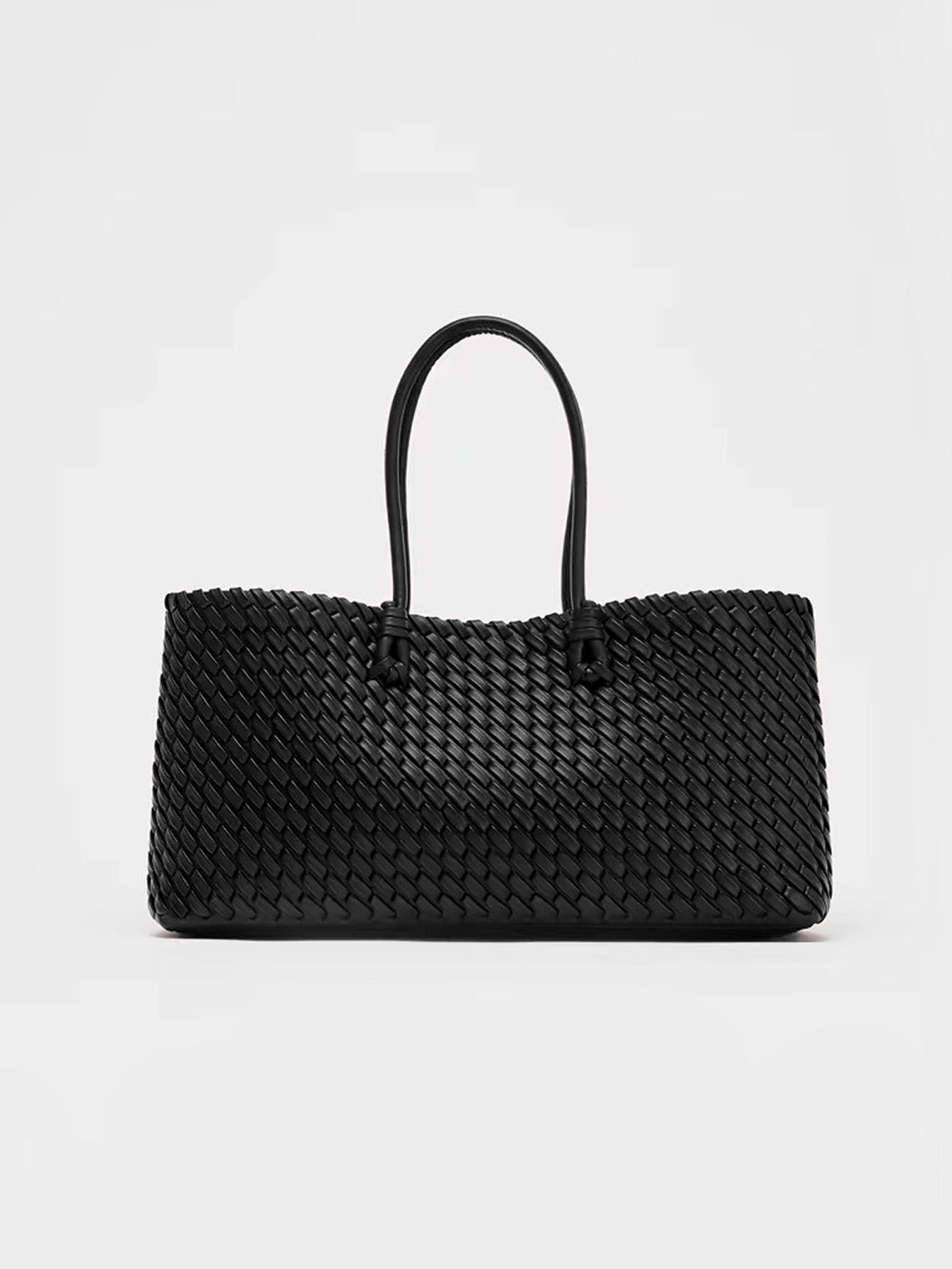 

2025 new niche commuting woven hand-held shoulder bag, fashionable and versatile, super large capacity tote bag L