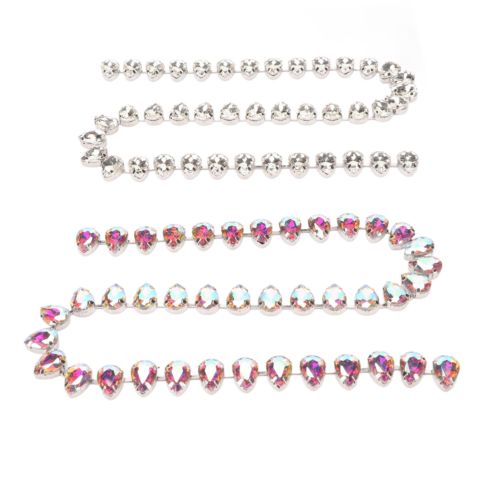 

2 шт. отделка стразами анти выцветание антиоксидантная режущая цепочка из стразов для одежды сумки обуви