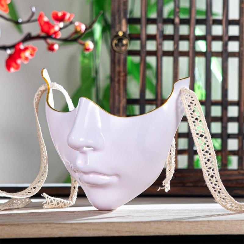 Masquerade Half Face Mask Halloween Eye Cover Mouth Cover Masquerade Costume Decoration for Women Men Halloween Dress Up
