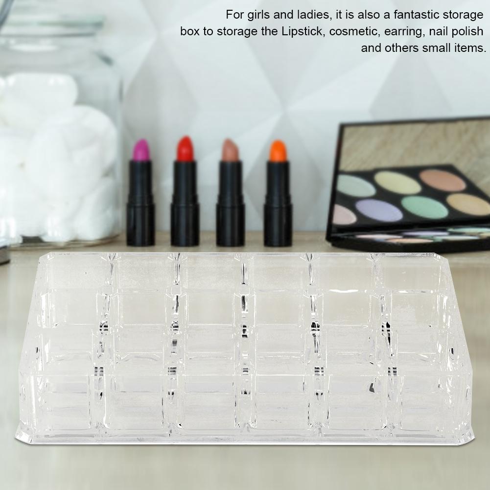 Portable Transparent 18 Grid Mini Cabinets Drawer Jewelry Cosmetic Storage Box for Lipstick