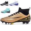Foreign Trade Football Shoes Men's Broken Nails Mandarin Duck Shoes High-top Fly-woven Socks Male Adolescent Students Training Shoes Large Size