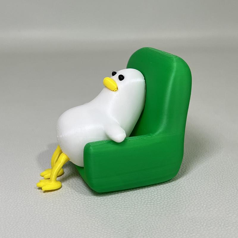Multi-scene Lazy Reading Duck Figurine 3D Printed Cute Ornament for Car Dashboard Home Desk Bookshelf Decor Funny Small Gift