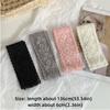 Fashion Long Skinny Ribbon Lace Scarf Floral Embroidery Solid Color Head Scarf Thin Tie Up Headband